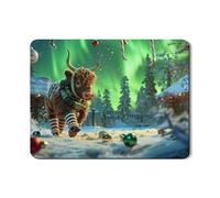 Tappetino scolapiatti a forma di mucca per bancone della cucina, tappetino scolapiatti in gomma assorbente a righe colorate per le vacanze, tappetino scolapiatti invernale in pelle PU, 45,7 x 61 cm