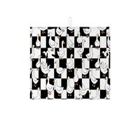Tappetino scolapiatti a forma di oche per bancone della cucina, tappetino assorbente nero e bianco, tappetino scolapiatti in microfibra per cucina, bar, 40,6 x 45,7 cm