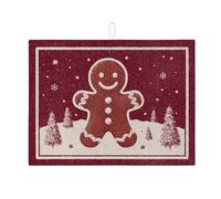 Tappetino scolapiatti a forma di omino di pan di zenzero, con fiocco di neve, assorbente, in microfibra, per cucina, bancone della cucina, uso festivo, 45,7 x 61 cm