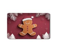 Tappetino scolapiatti a forma di omino di pan di zenzero, per bancone della cucina, in gomma assorbente natalizia, tappetino scolapiatti invernale in pelle sintetica per bar, 30,5 x 50,8 cm