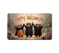 Tappetino scolapiatti a forma di orso di Halloween, in gomma assorbente, motivo orso nero, tappetino scolapiatti in pelle PU per autunno festivo per bancone della cucina, 30,5 x 50,8 cm