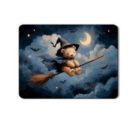 Tappetino scolapiatti a forma di orso di Halloween, in gomma assorbente, motivo orso strega, tappetino scolapiatti in pelle PU per bancone della cucina, 45,7 x 61 cm