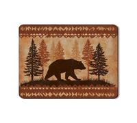 Tappetino scolapiatti a forma di orso, per bancone della cucina, tappetino scolapiatti in gomma assorbente con animali della foresta rustica, tappetino scolapiatti, decorazione autunnale, 45 x 61 cm