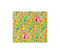 Tappetino scolapiatti a forma di palla da spiaggia per bancone della cucina, tappetino assorbente divertente per scolapiatti giallo in microfibra costiera estiva per bar 40,6 x 45,7 cm