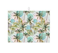 Tappetino scolapiatti a forma di palma ad acquerello, in microfibra, grande, per bancone della cucina, super assorbente, tappetino scolapiatti facile da pulire, 45,7 x 61 cm