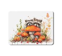 Tappetino scolapiatti a forma di procione per bancone della cucina, tappetino scolapiatti in gomma assorbente a forma di fungo autunnale, ispirato alla natura, in pelle PU, 45,7 x 61 cm