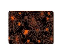 Tappetino scolapiatti a forma di ragnatela di Halloween, in gomma assorbente, motivo ragno arancione spettrale, tappetino scolapiatti gotico in pelle PU per decorazione della cucina, 45,7 x 61 cm