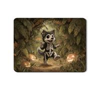 Tappetino scolapiatti a forma di scheletro di Halloween, tappetino in gomma assorbente con simpatico gatto, divertente tappetino scolapiatti in pelle PU per decorazione bancone della cucina, 45,7 x 61