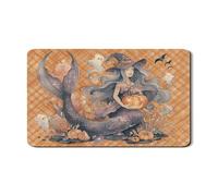 Tappetino scolapiatti a forma di sirena, per Halloween, fantasmi e zucche, in gomma assorbente, tappetino scolapiatti in pelle PU per decorazione della cucina, 30,5 x 50,8 cm