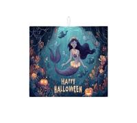 Tappetino scolapiatti a forma di sirena per Halloween, per bancone della cucina, fantasioso tappetino assorbente subacqueo per scolapiatti tappetino in microfibra festivo per decorazione bancone della