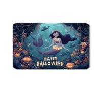 Tappetino scolapiatti a forma di sirena, per Halloween, per bancone della cucina, in gomma assorbente subacquea, tappetino scolapiatti in pelle PU oceanica, tappetino per asciugare i piatti della