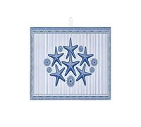 Tappetino scolapiatti a forma di stella marina nautica per bancone della cucina, tappetino assorbente per scolapiatti a righe blu, tappetino in microfibra per cucina e bar, 40,6 x 45,7 cm