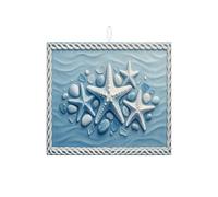 Tappetino scolapiatti a forma di stella marina per bancone della cucina, tappetino assorbente blu costiero scolapiatti tappetino estivo in microfibra per protezione del bancone della cucina, 40,6 x