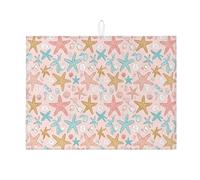 Tappetino scolapiatti a forma di stella marina per bancone della cucina, tappetino assorbente per scolapiatti nautico, in microfibra, per bar, 45 x 61 cm