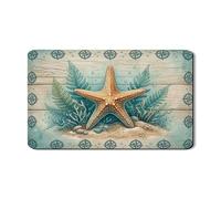 Tappetino scolapiatti a forma di stella marina per bancone della cucina, tappetino scolapiatti in gomma assorbente blu oceano nautico tappetino scolapiatti decorativo costiero estivo 30,5 x 50,8 cm