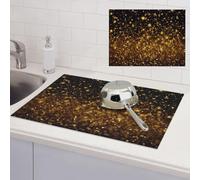 Tappetino scolapiatti a forma di stella scintillante oro per bancone della cucina tappetino assorbente per asciugatura piatti antiscivolo tappetino da cucina tappetino da caffè tappetino in microfibra