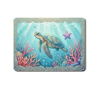 Tappetino scolapiatti a forma di tartaruga oceanica per bancone della cucina, tappetino scolapiatti in gomma assorbente barriera corallina, tappetino scolapiatti estivo in pelle sintetica per cucina