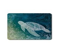 Tappetino scolapiatti a forma di tartaruga, per bancone della cucina, in gomma assorbente, ispirato all'oceano, tappetino scolapiatti in pelle PU per cucina, bar, 30,5 x 50,8 cm