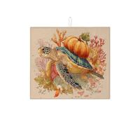 Tappetino scolapiatti a forma di tartaruga per bancone della cucina, tappetino assorbente per scolapiatti autunnale barriera corallina, tappetino scolapiatti in microfibra naturale per bancone della