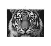 Tappetino scolapiatti a forma di tigre per bancone della cucina, in microfibra, assorbente, riutilizzabile, lavabile, extra large, 45,7 x 61,7 cm