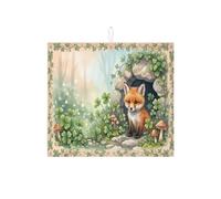 Tappetino scolapiatti a forma di volpe per bancone della cucina, grazioso tappetino assorbente scolapiatti in microfibra per bancone della cucina, protezione da bar, 40,6 x 45,7 cm