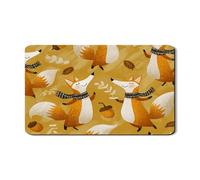 Tappetino scolapiatti a forma di volpe per bancone della cucina, grazioso tappetino in gomma assorbente autunnale per scolapiatti divertente, in pelle PU, per cucina, bar, protezione 30,5 x 50,8 cm