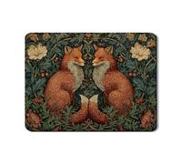 Tappetino scolapiatti a forma di volpe per bancone della cucina, in gomma assorbente con motivo floreale vintage, tappetino scolapiatti in pelle PU per proteggere bar, 45,7 x 61 cm