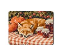 Tappetino scolapiatti a forma di volpe per bancone della cucina, in gomma assorbente vintage a forma di zucca e barattolo, tappetino scolapiatti in pelle PU per proteggere bar, 45 x 61 cm