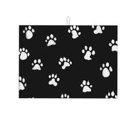 Tappetino scolapiatti a forma di zampa di cane per bancone della cucina, in microfibra, assorbente, riutilizzabile, lavabile, extra large, 45,7 x 61 cm