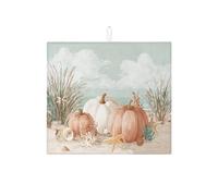 Tappetino scolapiatti a forma di zucca costiera per bancone della cucina, tappetino assorbente in stile spiaggia vintage, tappetino scolapiatti in microfibra autunnale per decorazione bancone della