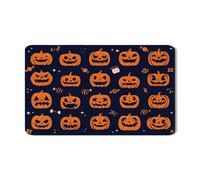 Tappetino scolapiatti a forma di zucca di Halloween, divertente tappetino in gomma assorbente arancione Jack-O-Lantern, tappetino scolapiatti in pelle PU per bancone della cucina, 30,5 x 50,8 cm