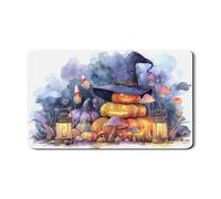 Tappetino scolapiatti a forma di zucca di Halloween, fantasioso cappello da strega, tappetino in gomma assorbente, tappetino decorativo autunnale per bancone della cucina, 30,5 x 50,8 cm