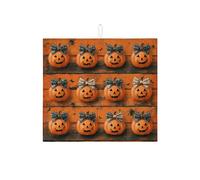 Tappetino scolapiatti a forma di zucca di Halloween, per bancone della cucina, arancione Jack-O'-Lantern, tappetino assorbente per scolapiatti in microfibra, 40,6 x 45,7 cm