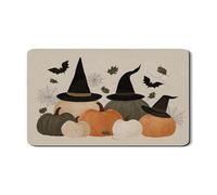 Tappetino scolapiatti a forma di zucca di Halloween per bancone della cucina, cappello da strega vintage, in gomma assorbente, tappetino scolapiatti in pelle PU autunnale per decorazione bancone della