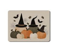 Tappetino scolapiatti a forma di zucca di Halloween per bancone della cucina, cappello da strega vintage, in gomma assorbente, tappetino scolapiatti in pelle PU autunnale per decorazione bancone della