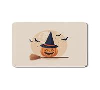 Tappetino scolapiatti a forma di zucca di Halloween, per bancone della cucina, design carino con zucca e strega, in gomma assorbente, divertente tappetino scolapiatti in pelle PU, 30,5 x 50,8 cm