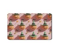 Tappetino scolapiatti a forma di zucca di Halloween per bancone della cucina, graziosa zucca strega, tappetino in gomma assorbente, tappetino per asciugare le feste in pelle PU per bar 30,5 x 50,8 cm