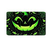 Tappetino scolapiatti a forma di zucca di Halloween per bancone della cucina, tappetino in gomma assorbente verde Jack-o'-Lantern, divertente tappetino per asciugare i piatti in pelle PU per la