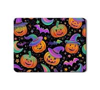 Tappetino scolapiatti a forma di zucca di Halloween per bancone della cucina, tappetino in gomma assorbente con motivo pipistrello e luna, divertente tappetino in pelle PU per decorazione 45,7 x 61 cm