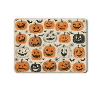 Tappetino scolapiatti a forma di zucca di Halloween per bancone della cucina, tappetino in gomma assorbente arancione Jack-O-Lantern, tappetino per asciugare i piatti in pelle PU per cucina 45,7 x 61