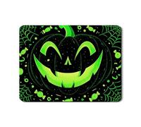 Tappetino scolapiatti a forma di zucca di Halloween per bancone della cucina, tappetino in gomma assorbente verde Jack-o'-Lantern, divertente tappetino per asciugare i piatti in pelle PU per la