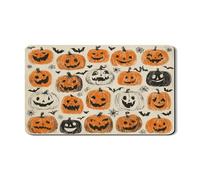 Tappetino scolapiatti a forma di zucca di Halloween per bancone della cucina, tappetino in gomma assorbente arancione Jack-O-Lantern, tappetino per asciugare i piatti in pelle PU per cucina 30,5 x