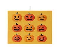 Tappetino scolapiatti a forma di zucca di Halloween per cucina, divertente arancione Jack-O-Lantern, tappetino scolapiatti assorbente, tappetino in microfibra stagionale per decorazione della cucina