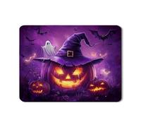 Tappetino scolapiatti a forma di zucca di Halloween, per cucina, motivo fantasma viola spettrale, in gomma, assorbente, per asciugare il cappello da strega, decorazione per cucina, 45,7 x 61 cm