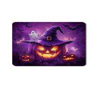 Tappetino scolapiatti a forma di zucca di Halloween, per cucina, motivo fantasma viola spettrale, tappetino in gomma assorbente per scolapiatti per cappello da strega per decorazione della cucina