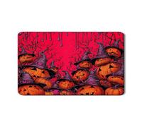 Tappetino scolapiatti a forma di zucca di Halloween, per cucina, spaventoso arancione Jack-O'-Lantern, tappetino in gomma assorbente, stile gotico in pelle PU, 30,5 x 50,8 cm