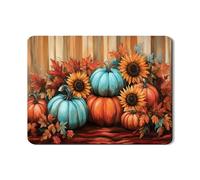 Tappetino scolapiatti a forma di zucca e girasole per bancone della cucina, tappetino scolapiatti in gomma assorbente per la caduta, tappetino scolapiatti rustico in pelle PU per decorazione domestica