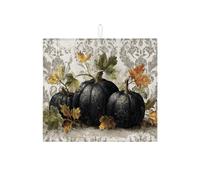 Tappetino scolapiatti a forma di zucca nera per bancone della cucina, tappetino assorbente vintage floreale scolapiatti tappetino scolapiatti in microfibra autunnale per decorazione bancone della