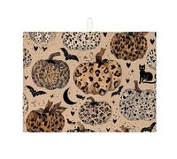 Tappetino scolapiatti a forma di zucca per bancone della cucina, stampa di Halloween, tappetino scolapiatti assorbente, tappetino in microfibra autunnale per bancone della cucina, 45,7 x 61 cm