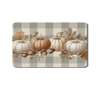 Tappetino scolapiatti a forma di zucca per bancone della cucina, tappetino in gomma assorbente autunnale rustico, tappetino per asciugare in pelle PU accogliente autunno per protezione bancone cucina